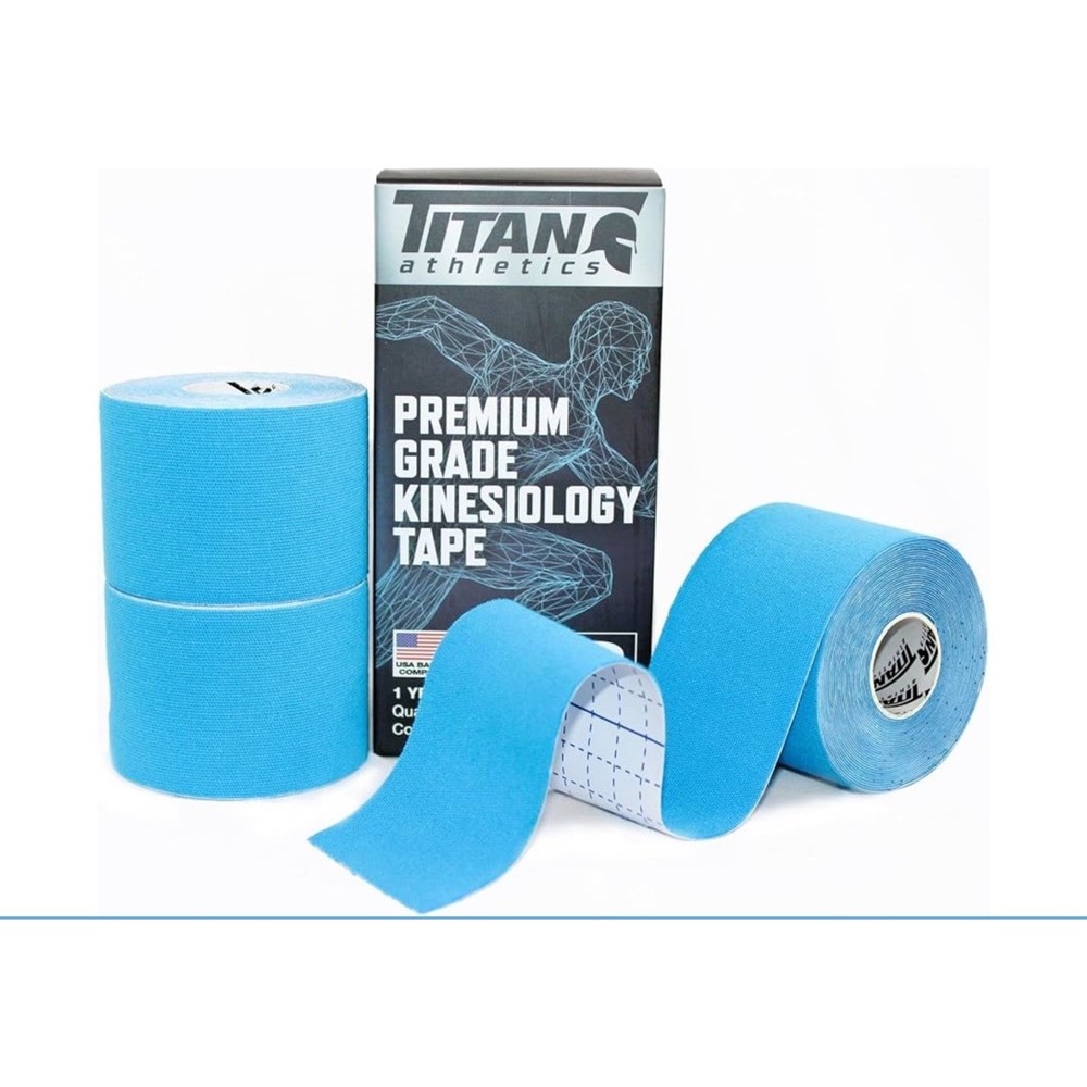 Titan Athletics Premium Kinesiology Tape Blue 3 Rolls Uncut Athletic Sport NIB